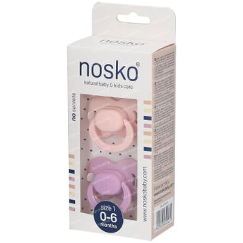 nosko® Fopspeen Roze - Paars 0-6 Maanden 2 stuks