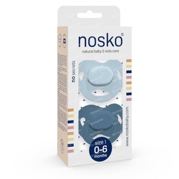 nosko® Fopspeen Blauw 0-6 Maanden 2 stuks