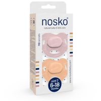 nosko® Sucette Rose - Orange 6-18 Moins 2 pièces