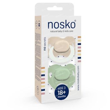 nosko® Fopspeen Beige - Groen 18 Maanden+ 2 stuks