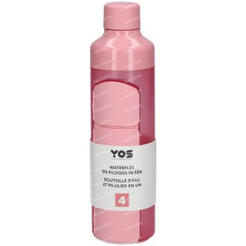 YOS Water Bottle & Pill Box Daily Perfect Pink 1 stuk