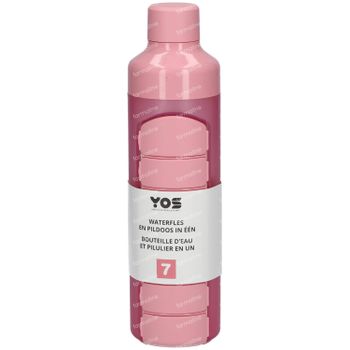 YOS Water Bottle & Pill Box Weekly Perfect Pink 1 stuk
