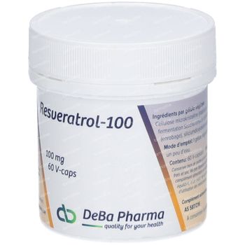 DeBa Pharma Resveratrol-100 Nieuwe Formule 60 capsules