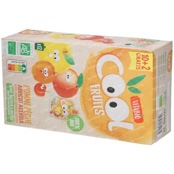 Vitabio Cool Fruits Appel - Perzik - Abrikoos Bio 12x90 g