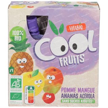 Vitabio Cool Fruits Appel - Mango - Ananas Bio 4x90 g