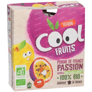 Vitabio Cool Fruits Appel - Passievrucht Bio 4x90 g