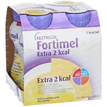 Fortimel Extra 2 Kcal Vanille 4 x 200 ml boisson