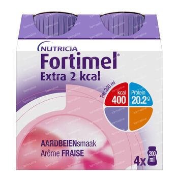 Fortimel Extra 2 Kcal Fraise 4 x 200 ml boisson