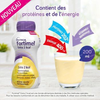 Fortimel Extra 2 Kcal Fraise 4 x 200 ml boisson