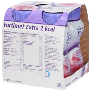 Fortimel Extra 2 Kcal Aardbei 4 x 200 ml boisson