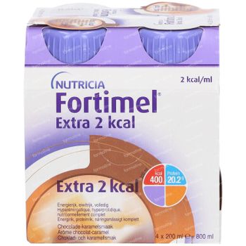 Fortimel Extra 2 Kcal Chocolade - Karamel 4 x 200 ml boisson