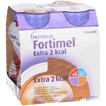 Fortimel Extra 2 Kcal Chocolade - Karamel 4 x 200 ml boisson