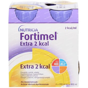 Fortimel Extra 2 Kcal Abricot 4 x 200 ml boisson