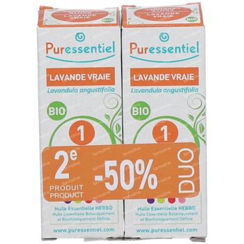 Puressentiel Expert Lavendel Bio Äterischen Öl DUO PROMO 20 ml