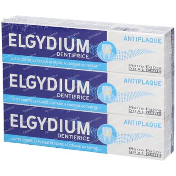 Elgydium Dentifrice Anti-Plaque 2+1 GRATUIT 3x75 ml