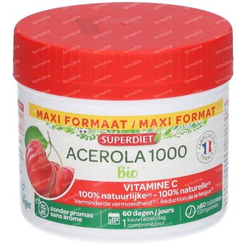 Superdiet Acerola 1000 Bio 60 kauwtabletten