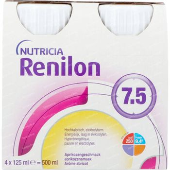 Nutricia Renilon 7.5 Abrikoos 4x125 ml drankje