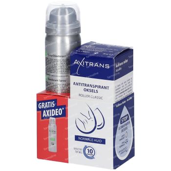 Axitrans Antitranspirant Deo Axitrans Antitranspirant Deo Roller + Axideo Spray GRATIS 2 stuks