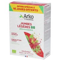 Arkofluides® Jambes Légères Bio + 10 Jours GRATUITS 30 ampoules