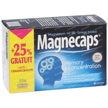 Magnecaps Memory & Concentration Nieuwe Formule + 7 Capsules GRATIS 35 capsules