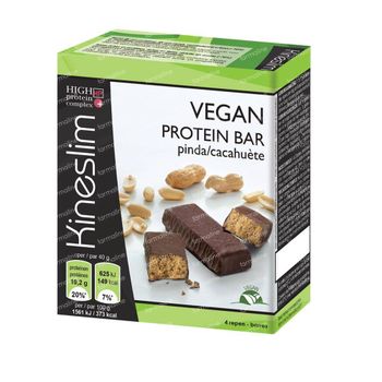 Kineslim Vegan Proteine Reep Pinda 4 stuks