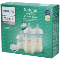 Philips Avent Coffret Cadeau Nouveau-Né Natural Response Verre - 120 et 240  ml - Biberon Philips Avent sur L'Armoire de Bébé