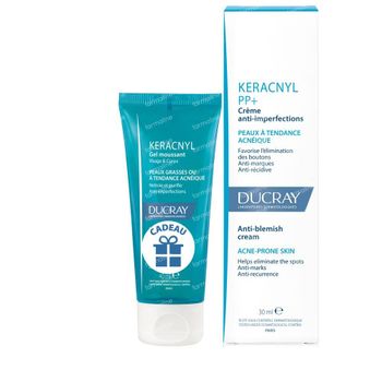 Ducray Keracnyl PP+ Anti-Blemish Crème + Ducray Keracnyl Schuimende Gel GRATIS 1 set