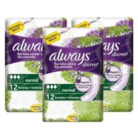 Always Discreet Incontinence Pad Normal 2+1 GRATUIT 3x12 st