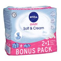 Nivea Baby Soft & Cream Doekjes 2+1 GRATIS 3x63 st