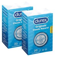 Durex Classic Natural Préservatifs DUO 2x20 pièces