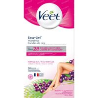 Veet Easy-Gelwax Kaltwachsstreifen Beine & Körper - Normale Haut 20 st