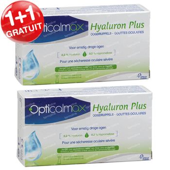 Opticalmax Hyaluron Plus Gouttes Oculaires 1+1 GRATUIT 40x0,5 ml