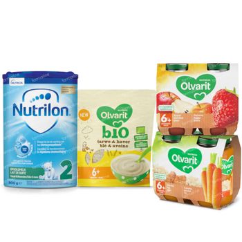 Nutricia Pack met Opvolgmelk, Granen, Fruit-en-Maaltijdpotjes voor Baby's 6 Maanden 1 set