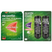 Nicorette® Combi Therapie Invisi Patch 25mg + Fruit & Mint Mondspray 1mg/Spray DUO 1  set