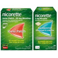 Nicorette® Combi Therapie Invisi Patch 25mg + Kauwgom 2mg 1  set
