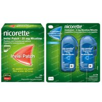 Nicorette® Combi Therapie Invisi Patch 25mg + Freshmint Zuigtabletten 2mg 1  set
