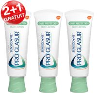Sensodyne Dentifrice Proglasur Daily Protection 2+1 GRATUIT 3x75 ml