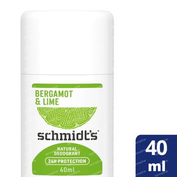 Schmidt's Natural Deodorant Stick Bergamot & Lime 24h 40 ml
