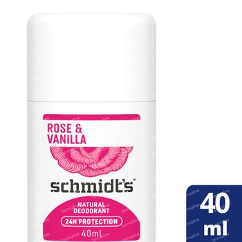 Schmidt's Natural Deodorant Stick Rose & Vanilla 24h 40 ml