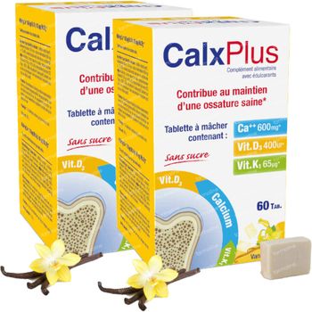 CalxPlus Vanille Zonder Suiker TRIO 3x60 tabletten
