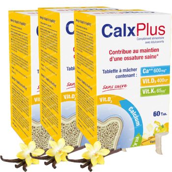 CalxPlus Vanille Zonder Suiker TRIO 3x60 tabletten