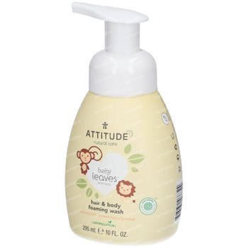 Attitude Baby Leaves 2-in-1 Haar & Lichaam Schuimende Wasgel Peer & Nectar 295 ml