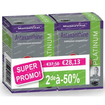 MannaVital Astaxanthine Platinum DUO Prix Réduit 2x60 capsules