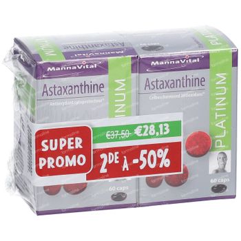 MannaVital Astaxanthine Platinum DUO Verlaagde Prijs 2x60 capsules