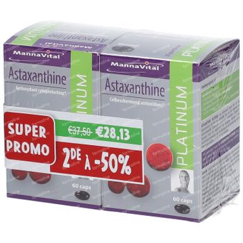 MannaVital Astaxanthine Platinum DUO Verlaagde Prijs 2x60 capsules