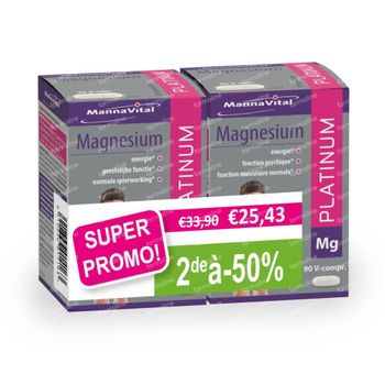 MannaVital Magnesium Platinum DUO Verlaagde Prijs 2x90 tabletten