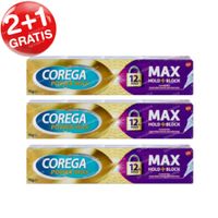Corega Power Max Max Hold + Block Kleefcrème 2+1 GRATIS 3x70 g