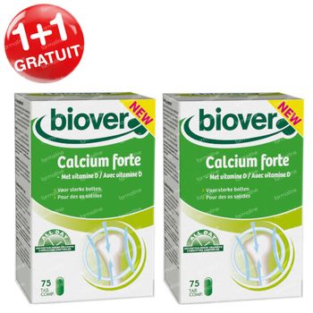 Biover Calcium Forte 1+1 GRATIS 2x75 tabletten