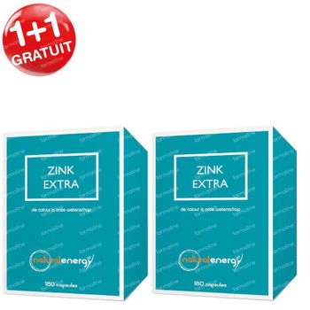 Natural Energy Zinc Extra 1+1 GRATUIT 2x180 capsules