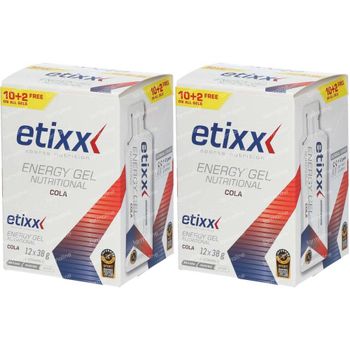 Etixx Nutritional Energy Gel Cola 1+1 GRATIS 24x38 g